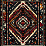 Elegant Low Pile Diamond Design(Black)