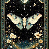 Mystical Celestial Floral Motif(Black)