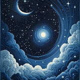 Enchanting Stellar Round Decor(Blue)