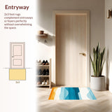 Lively Retro Striped Bath Mat(Blue)