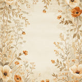 Wild Flower Reversible Area Rug for Patio Deck With Botanical Design(Beige)