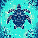 Coastal Vibrant Turtle Motif(Blue)
