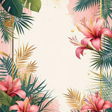 Tropical Vintage Floral Motif(Pink)