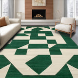 Modern Geometric Patio Rug(Green)