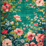 Maximalist Green Floral Elegance(Green)