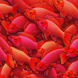 Vibrant Red Fish Coastal Entryway Non Slip Doormat(Red)
