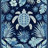 Tropical Navy Geometric Elegance(Blue)