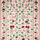 Cherry Bow with Fresh Fruit Graphics and Pink Ribbon Design(White)