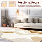 Abstract Waves Area for Home Decor Artistic Swirl Design(Beige)