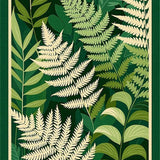 Vibrant Botanical Abstract Motif(Green)