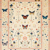Boho Beige Moth and Butterfly Floral for(Ivory)