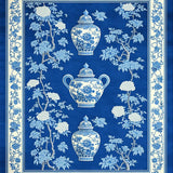 Chic Minimalist White Botanical(Blue)