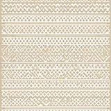 Elegant Beige Ivory Tribal Boho Motif Area(Beige)