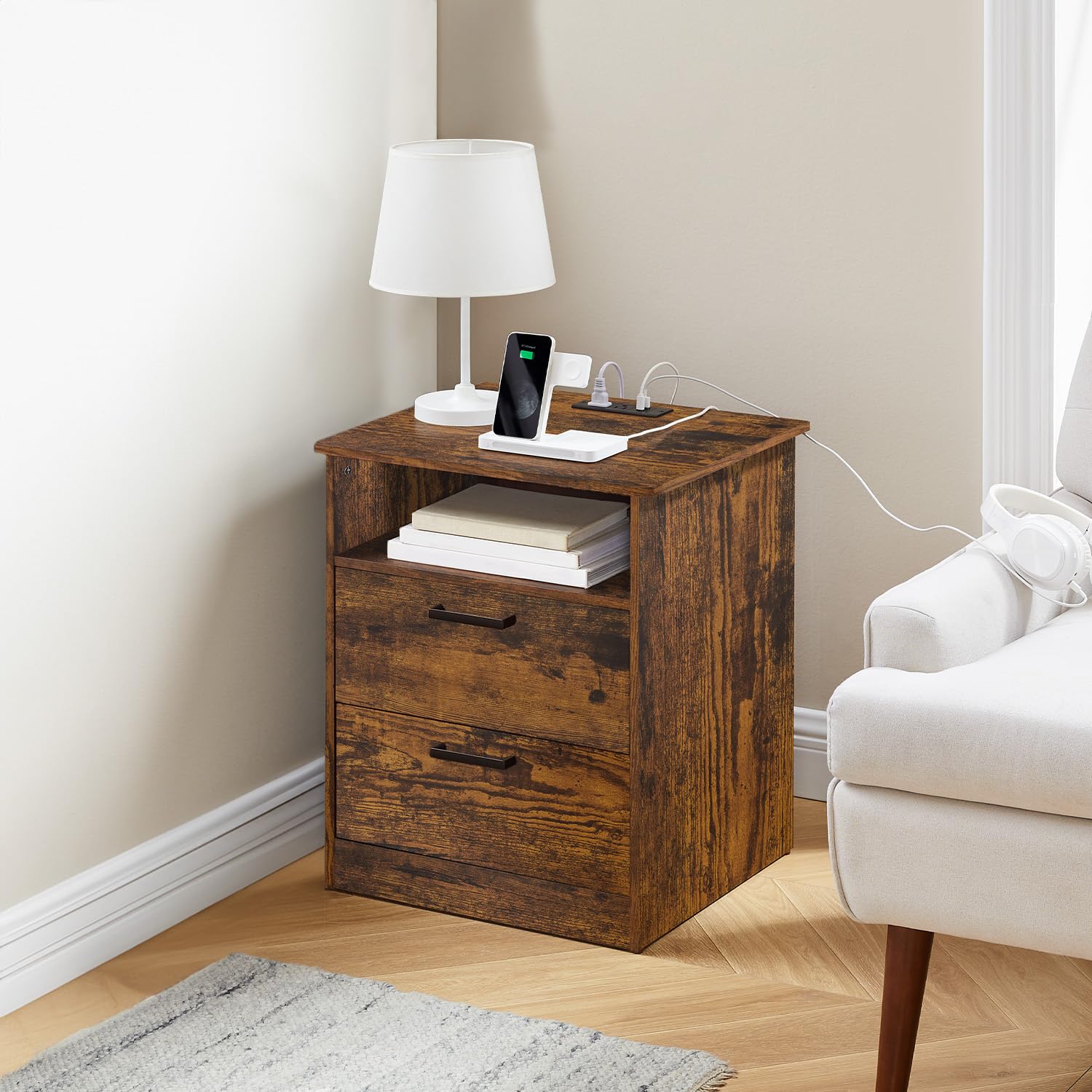 ODIKA Everyday Side Table with Fast Charging Station - ODIKA
