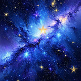 Enchanting Radiant Night Sky Motif(Blue)