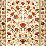 Boho Bloom Bathroom Non Slip Artistic Floral Bath(Beige)