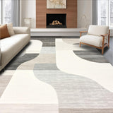 Modern Beige Abstract with Grey Accents(Beige)