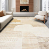 Artisan Crafted Area Beige and Cream Abstract Motif(Beige)