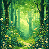 Joyful Colorful Garden Vibe(Green)