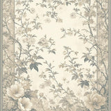Classic Botanical in Smoke and Beige with Refined Floral Silhouettes(Beige)