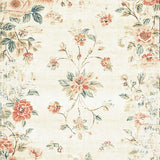 Retro Beige Area Distressed Floral for Home Entrance(Beige)