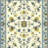Lightweight Area Non Slip Low Pile Vintage Flower Design(Beige)