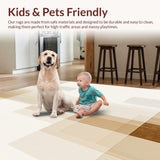 Abstract Horizon Beige Area Modern Artistic Floor Covering(Beige)