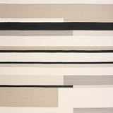 Modern Abstract Striped Area with Bold Beige and Black Blocks(Beige)