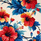 Hibiscus Paradise Floral Area With UV Protection For Garden Patios(White)