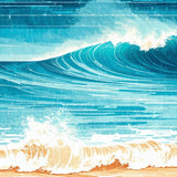 Vibrant Coastal Surfboard Motif(Blue)