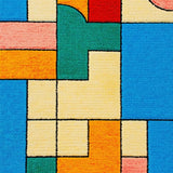 Abstract Geometric Multi Color Nursery Play Mat(Blue)