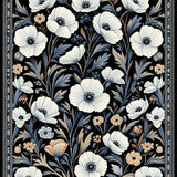 Elegant Poppy Blossom Print(Black)