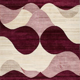 Modern Abstract Area Featuring Intricate Burgundy Wave(Purple)