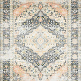 Elegant Beige and Grey with Faded Eastern Style Medallion Floral(Beige)