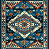 Rustic Ethnic Patterned Warmth(Blue)