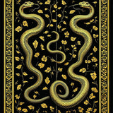 Luxurious Black Snake Motif Design(Black)