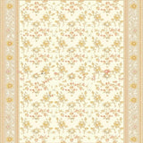Refined Oval Area Showcasing Beige and Ivory Geometric Floral Fusion(Beige)