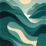 Modern Abstract Linear Artwork(Green)