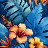 Vibrant Multicolored Floral Motif(Blue)