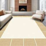 Minimalist Beige Checkered Modern Geometric Area(Beige)