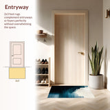 Modern Ombre Striped Design Non Slip Floor Covering(Gray)