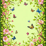 Artistic Butterfly Floral Motif(Green)