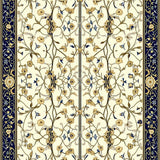 Art Nouveau Blue Beige Area for(Ivory)