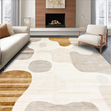Contemporary Palomino Beige Asymmetrical Floor Unique Design(Beige)