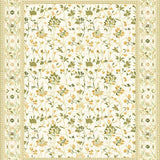 Low Pile Featuring Beige and Sage Green Boho Botanical Design(Beige)