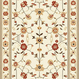 Chic Area Modern Beige & Brown Floral Accents(Beige)