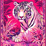 Lively Colorful Tiger Motif(Pink)