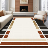 Modern Area Featuring Abstract Linear Borders(Beige)