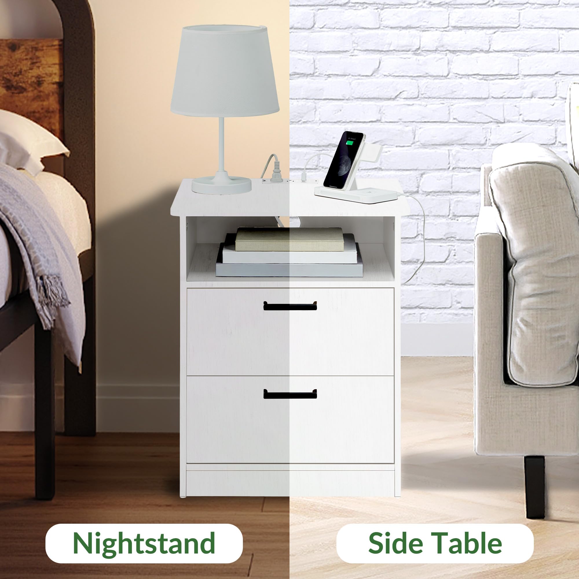 ODIKA Everyday Side Table with Fast Charging Station - ODIKA
