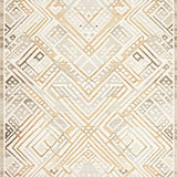 Boho Inspired Lattice Area with Abstract Diamond and Chevron Details(Beige)